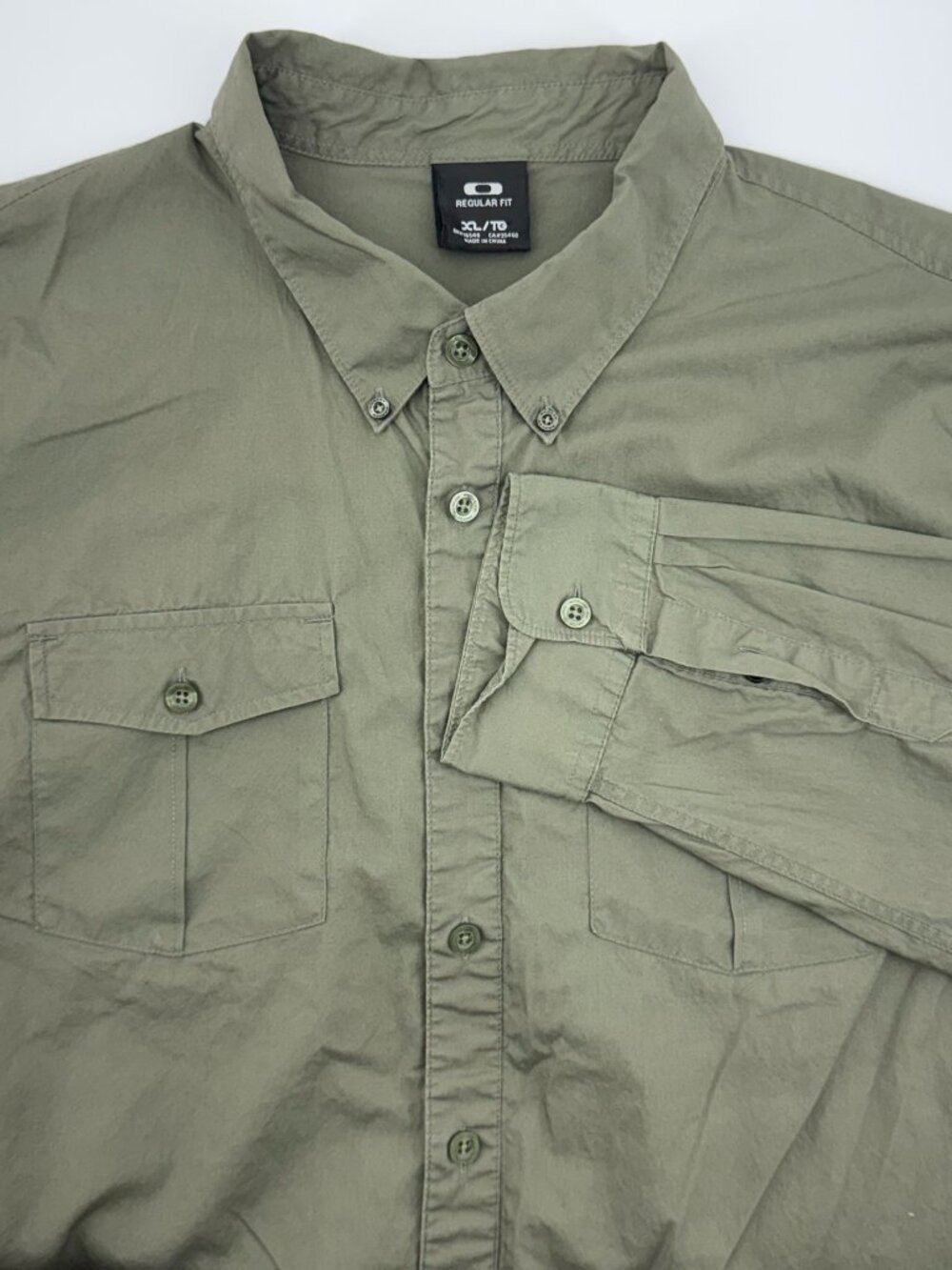 Oakley Men's Long Sleeve Button Up Shirt Green Sz XL